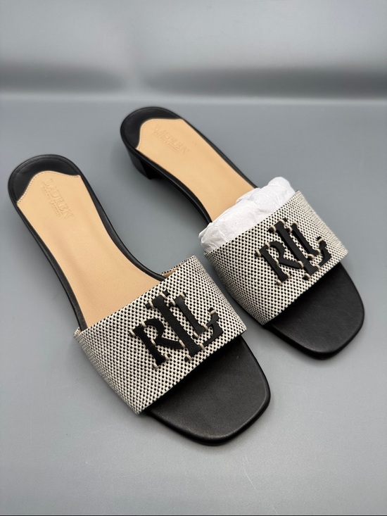 Ralph Lauren Shoes - Lauren Ralph Lauren Fay Canvas and Leather Sandals